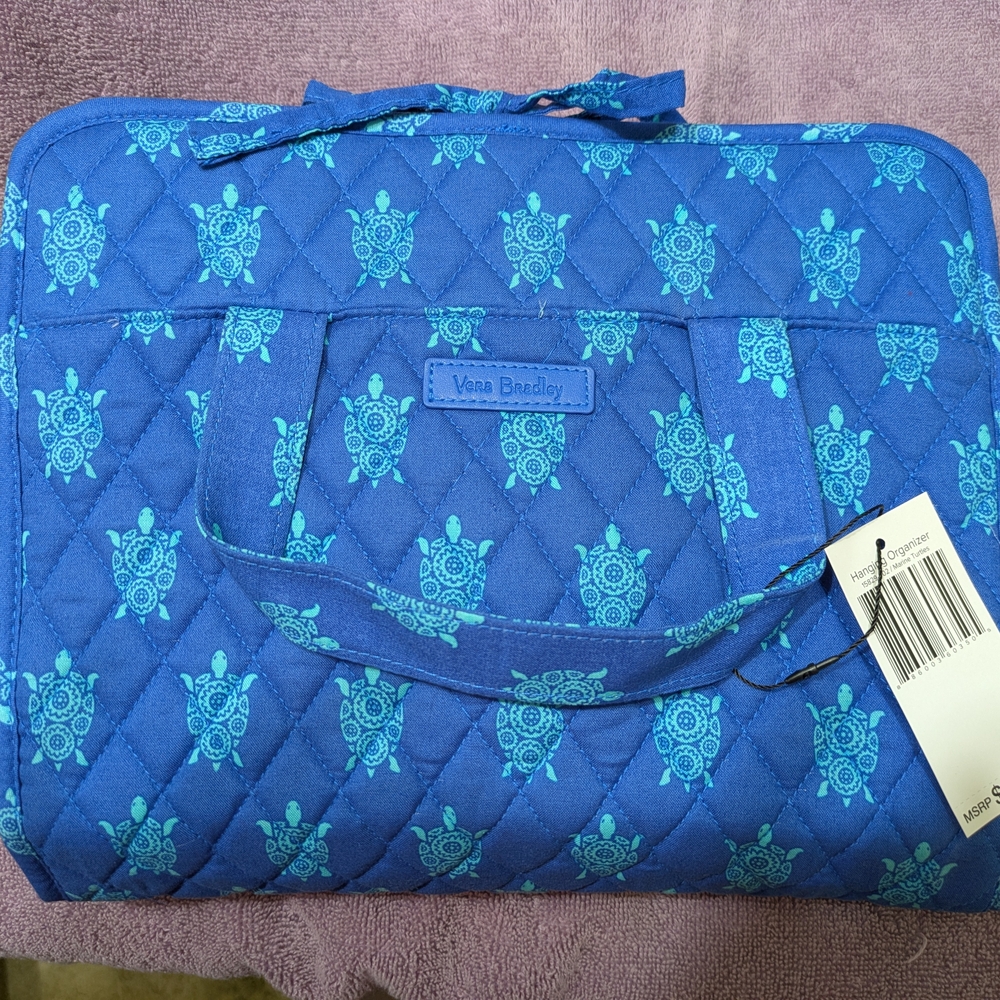 Vera Bradley Hanging Organizer in Blue with Turtle Design